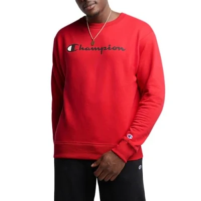 Abbildung von Champion Herren Graphic Powerblend Fleece Crew Sweatshirt, Team Red Scarlet y06794, L EU