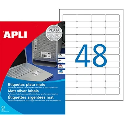 Abbildung von agipa 10066 Typenschild Etiketten, 45,7 x 21,2 mm, silber