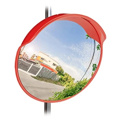 Abbildung von relaxdays Wandspiegel Verkehrsspiegel 60 cm rot