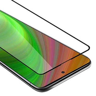 Abbildung von Cadorabo Vollbild Panzer Folie kompatibel mit Samsung Galaxy A51 4G / M40s Schutzfolie in TRANSPARENT SCHWARZ Gehärtetes (Tempered) Display Schutzglas 9H Härte 3D Touch