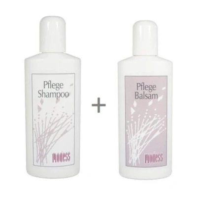 Abbildung von Perücken Pflegeset Modess Shampoo + Balsam je 250 ml für Kunsthaar &amp; Echthaarperücken, Haarverlängerungen Extensions Haarsysteme Haarteile