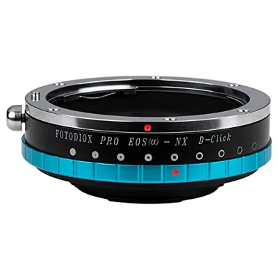 Abbildung von Fotodiox Pro IRIS Lens Mount Adapter Compatible with Canon EOS EF Lenses on Samsung NX Cameras