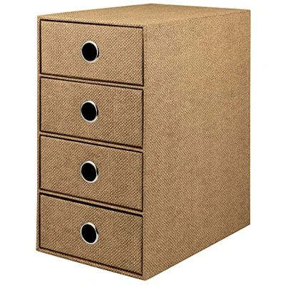 Abbildung von Rössler Papier 1524452604 S.O.H.O. 4er Schubladenbox für DIN A5, mit Griffloch, Special Line Hazelnut, 250 x 175 320 mm, 1 Stück