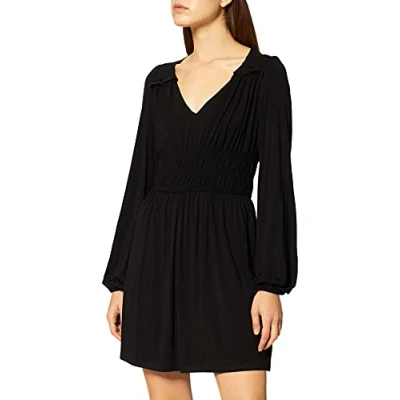 Abbildung von NA KD Damen Minikleid mit markierter Taille Lässiges Kleid, Schwarz, 38 EU