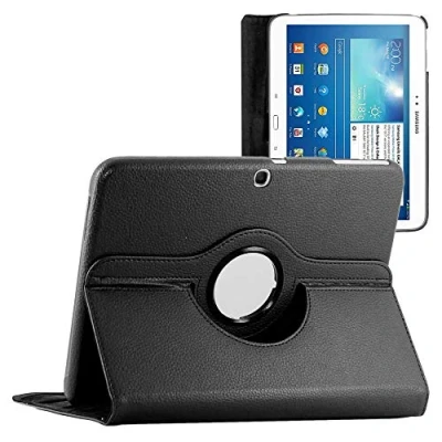 Abbildung von ebestStar Hülle für Samsung Galaxy Tab 3 10.1 GT P5210, 10 P5200 P5220, Drehbar Schutzhülle, PU Lederhülle, Rotierende Ständer Etui, Rotating Case Cover + Stift, Schwarz