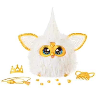 Abbildung von Furby Gold Glam Interaktive Plüschtiere für 6 Jahre alte Mädchen &amp; Jungen Up, Sprachaktivierte Animatronik, spricht Englisch Furbish, Weiß (Amazon Exclusive)