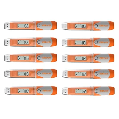 Abbildung von Elitech Temperatur Datenlogger Mini USB 32000 Temp Rekorder Interner Externer Sensor Im Labor, Treibhaus oder zu Hause RC 51 10Pack