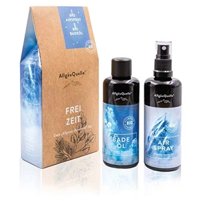 Abbildung von Bio Badeöl und AirSpray Set Badezusatz Duftspray Atemwohl Geschenkset 1 P