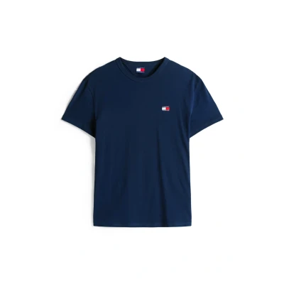 Abbildung von Tommy Jeans Badge TEE Tshirt basic, Herren, Größe: 44, Dark night navy