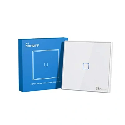 Abbildung von SONOFF T2EU1C RF Druckknopf 86 Typ Wandplatte Sticky 433MHz Wireless Fernbedienung, Zweiwege Steuerung, keine Verkabelung erforderlich, Batterie erforderlich (not included), 1 Gang