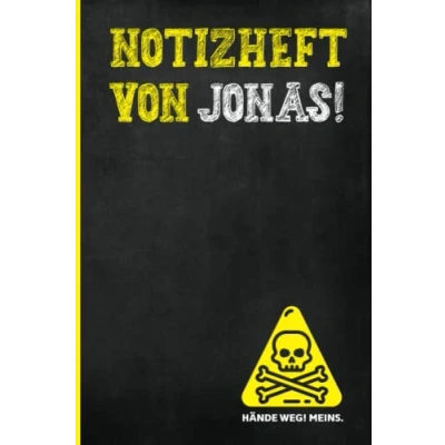 Abbildung von Vorname Jonas Personalisiertes Geschenk Notizbuch: Schönes Geburtstagsgeschenk für Persönliches Tagebuch mit Name Namensgeschenk individualisiert den Namen