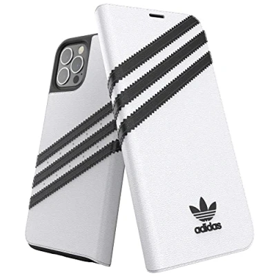 Abbildung von adidas 42248 Handyhülle entworfen für iPhone 12 Plus/iPhone Pro, Folio Booklet Drop Tested Cases, Stoßfest Erhöhte Kanten, Originals Schutzhülle Weiß/Schwarz