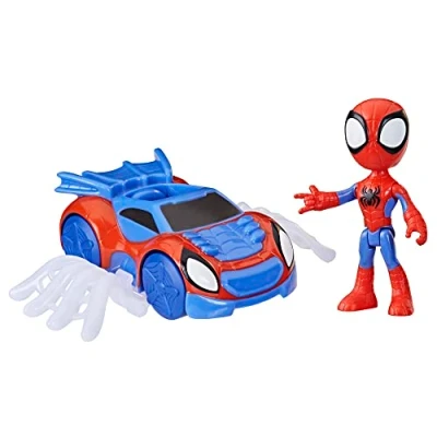 Abbildung von Spidey and his Amazing Friends Marvel Web Flitzer Set, Action Figur mit Fahrzeug und Accessoire, Spielzeug, Rot