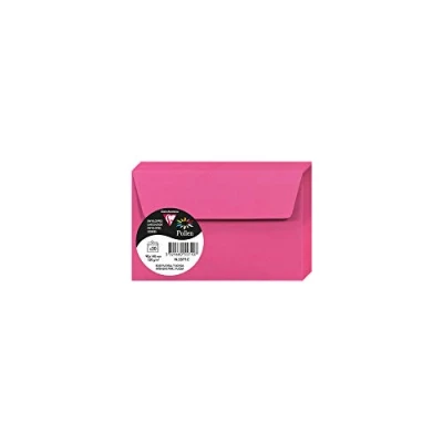Abbildung von Clairefontaine 5571C Packung mit 20 Umschläge Pollen 90 x 140 mm, 120g, ideal für Einladungen und Korrespondenz, Fuchsia, 1 Pack