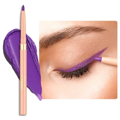 Abbildung von OULAC Lila Eyeliner Wasserfest, Wischfester Matter Eye Liner Stift Hält 24 Stunden+, Hochpigmentierter Seidiger Drehbarer Kajalstift, Vegan (08) Well dressed