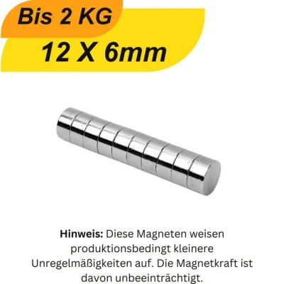 Abbildung von MaajeeKuto Magnet Neodym Magnete 12 x 6 mm Supermagnete mit hoher Haltekraft (20 St)