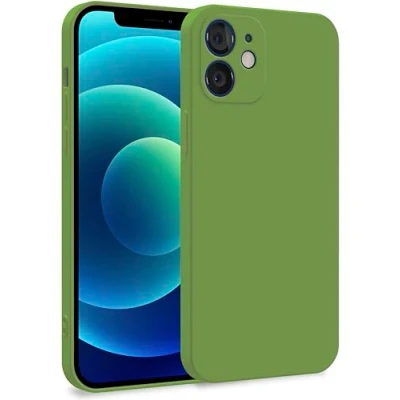 Abbildung von MyGadget Hülle für iPhone 12 Zweilagige Handyhülle mit Kameraschutz Cover Innenfutter &amp; Silikon außen Grün