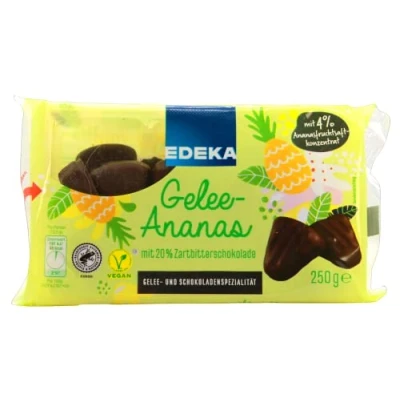 Abbildung von Edeka Gelee Ananas mit 20% Zartbitterschokolade, 5er Pack (5 x 250g)