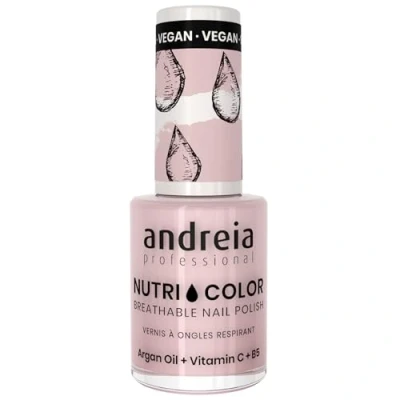 Abbildung von Andreia Professional NutriColor Atmungsaktiver Nagellack Veganer und Tierversuchsfreier Nagelkunst mit langanhaltendem Glanz Finish Farbe NC21 Milky Pink 10,5 ml