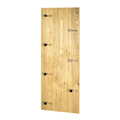 Abbildung von HAKU Möbel Wandgarderobe chrom, eiche, MDF, Metall Maße: B 80 cm x H 30 T 6 cm, Style: Modern