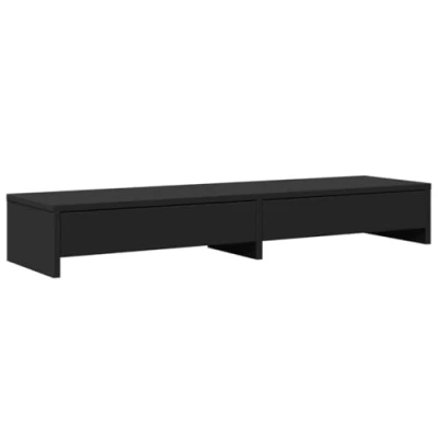 Abbildung von vidaXL Computertisch Monitorständer mit Schubladen Schwarz 100x27x15 Holzwerkstoff