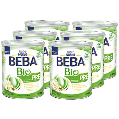 Abbildung von BEBA Bio Pre Anfangsmilch, Anfangsnahrung von Geburt an, 6er Pack (6 x 800g)