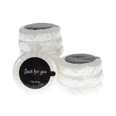 Abbildung von Reisetoilettenartikel Just for You Seife 20ml (Packung mit 100 Stück), 15 Gramm pro Seife, Abmessungen: 45(Dia) x 10mm, REACH konforme Hotelseifen, angenehmer Duft, einzeln verpackte Seifen, GF951