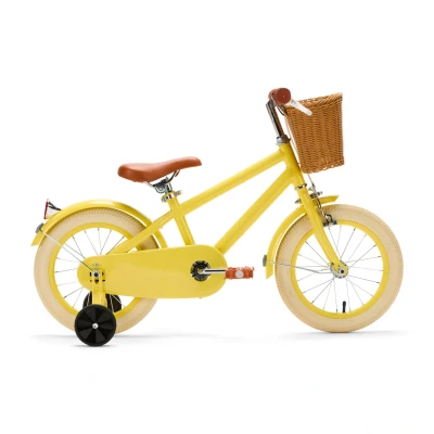 Abbildung von Generation Retro 14 Zoll Gelb Kinderfahrrad mit Korb