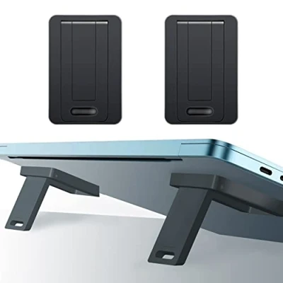 Abbildung von OYE Faltbarer Laptop Ständer, 2er Tragbarer Mini Unsichtbar Kühlung Kühlung, Büro, universal, rutschfest, für MacBook Pro Air, Surface Tablets (Black)