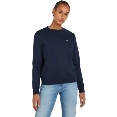 Abbildung von Tommy Jeans Damen Sweatshirt Crew Neck ohne Kapuze, Blau (Dark Night Navy), XXS