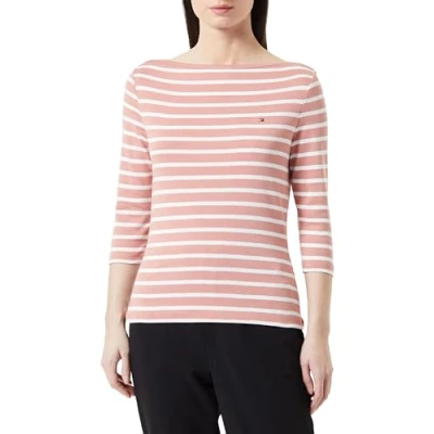 Abbildung von Tommy Hilfiger NEW CODY SLIM Langarmshirt, Damen, Größe: XS, Teaberry/ecru