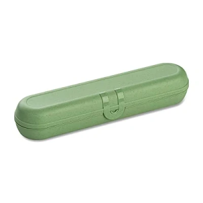 Abbildung von Koziol KLIKK Etui Besteck nature leaf green