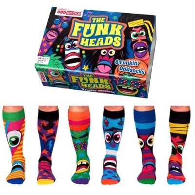 Abbildung von United Odd Socks 6 PACK Mottomotive Socken, Herren, Größe: 41 46, The funk heads