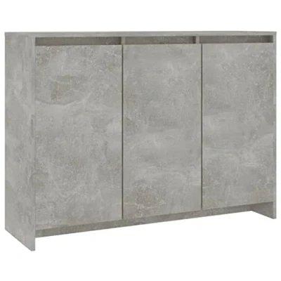 Abbildung von vidaXL Sideboard mit 3 Türen Kommode Anrichte Schrank Beistellschrank Mehrzweckschrank Standschrank Wohnzimmer Betongrau 102x33x75cm Holzwerkstoff