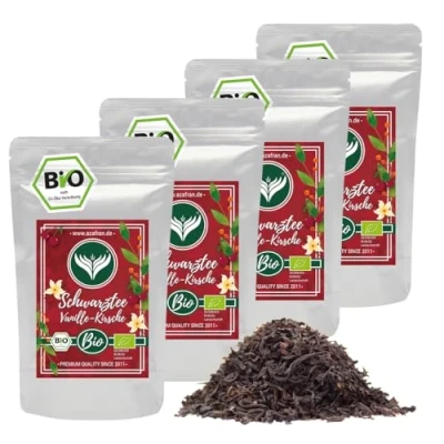 Abbildung von Azafran BIO Schwarztee Vanille Kirsch, Schwarzer Tee aromatisiert mit und Kirsche lose 1kg