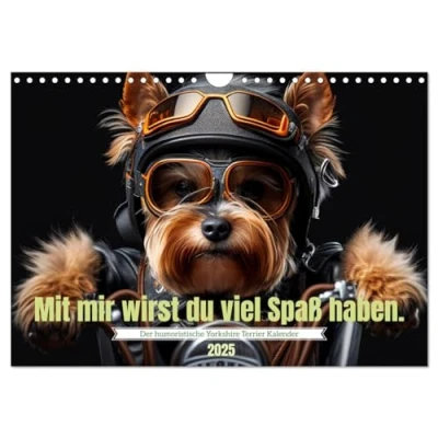 Abbildung von Der humoristische Yorkshire Terrier Kalender (Wandkalender 2025 DIN A4 quer), CALVENDO Monatskalender