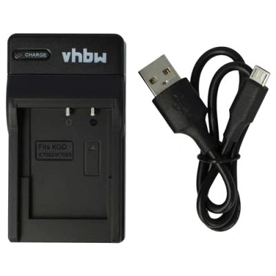 Abbildung von vhbw USB Ladegerät kompatibel mit Kodak EasyShare V530, V603 Kamera Camcorder/Akku Ladeschale, Ladeanzeige, 4,2 V