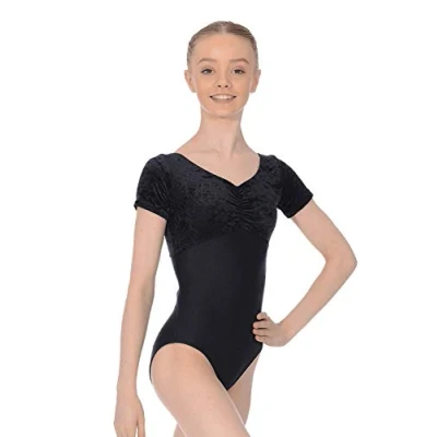 Abbildung von Roch Valley Teresa kurzärmeliges Ballett Trikot aus Samt und Lycra Schwarz 4 (38)