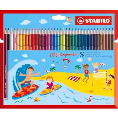 Abbildung von Aquarell Buntstift STABILO aquacolor 36er Pack mit 36 verschiedenen Farben