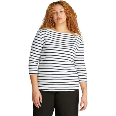Abbildung von Tommy Hilfiger Curve SLIM CODY BOAT 3/4 Langarmshirt Dark night navy, Damen, Größe: 46, navy
