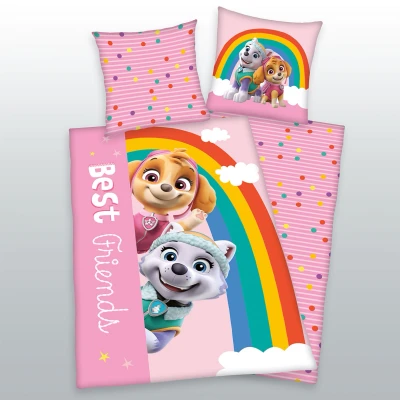 Abbildung von Herding Bettwäsche Paw Patrol, Kopfkissenbezug 80 x cm Mit Wende Motiv, Bettbezug 135 200 cm, Knopfleiste, 100% Baumwolle
