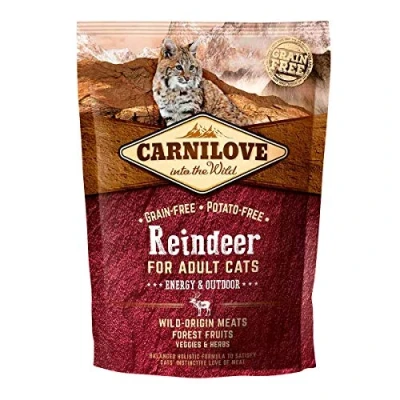 Abbildung von Carnilove Katze Adult Reindeer 3er Pack 3 x 400 g Alleinfuttermittel für ausgewachsene Katzen Enthält hochwertige Proteine und Vitamine Ohne Getreide &amp; Kartoffeln