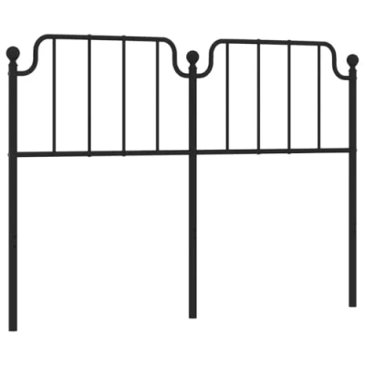 Abbildung von vidaXL Kopfteil, Bettkopfteil mit Metallbeinen, Betthaupt für Bett Metallbett Doppelbett, Bettzubehör Schlafzimmer, Schwarz 160cm Metall