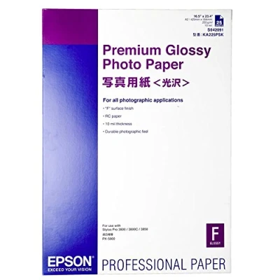 Abbildung von Epson S042091 Premium glossy photo paper 255 gram A2 (25 Blätter) Fotopapier