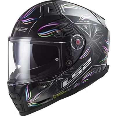 Abbildung von LS2, Integraler Motorradhelm Vector II Tropical Gloss Black White, M