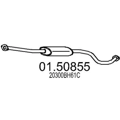 Abbildung von MTS 01.50855 Mittelschalldämpfer 1860 NISSAN: Note I