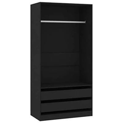 Abbildung von vidaXL Kleiderschrank Schwarz 100x50x200 cm Holzwerkstoff (1 St)