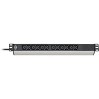 Abbildung von Brennenstuhl Steckdosenleiste &quot;Alu Line 19&quot;&quot;, 12 fach, (Kabellänge 2 m), mit 12x Kaltgerätesteckdosen C13, Kaltgerätestecker C14
