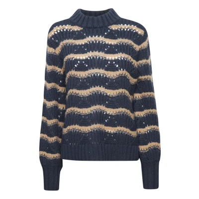 Abbildung von Fransa Fraya Strickpullover, Damen, Größe: Medium, Outer space mix