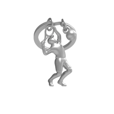 Abbildung von O meta[l]morphose METALMORPHOSE Schlüsselanhänger aus Metall 3D Tennisman Geschenk für Olympische Spiele Tennis Enthusiasten MTM283 01